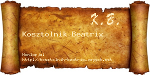 Kosztolnik Beatrix névjegykártya